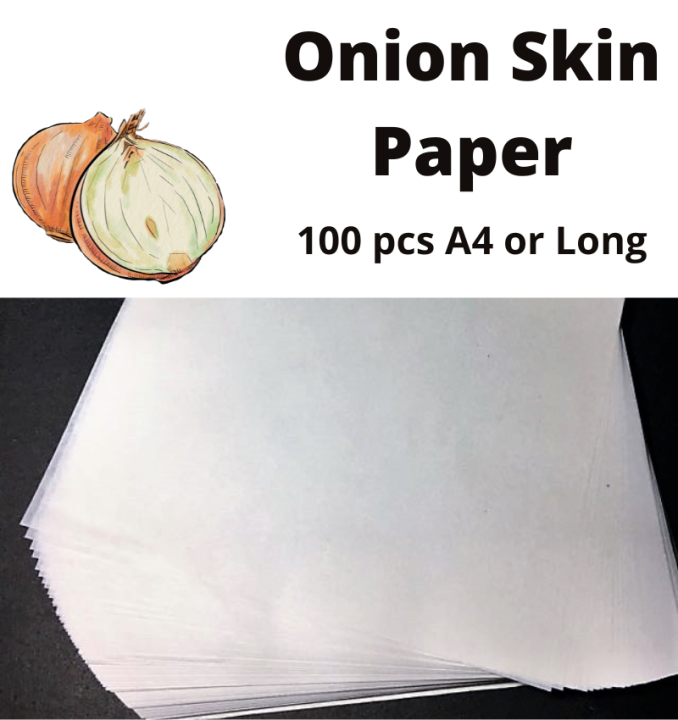 100 pcs. Onion Skin Paper in A4 or Long for Packaging, Tracing and Arts