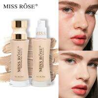 MISS ROSE【พร้อมส่ง】คอนซีลเลอร์รองพื้นเหลวกลิ่นกุหลาบสกัดน้ำมันรูขุมขนที่มองไม่เห็นกันน้ำกันเหงื่อติดทนนานไม่ลอกออกปกป้องรอยสิวรอยคล้ำและจุด