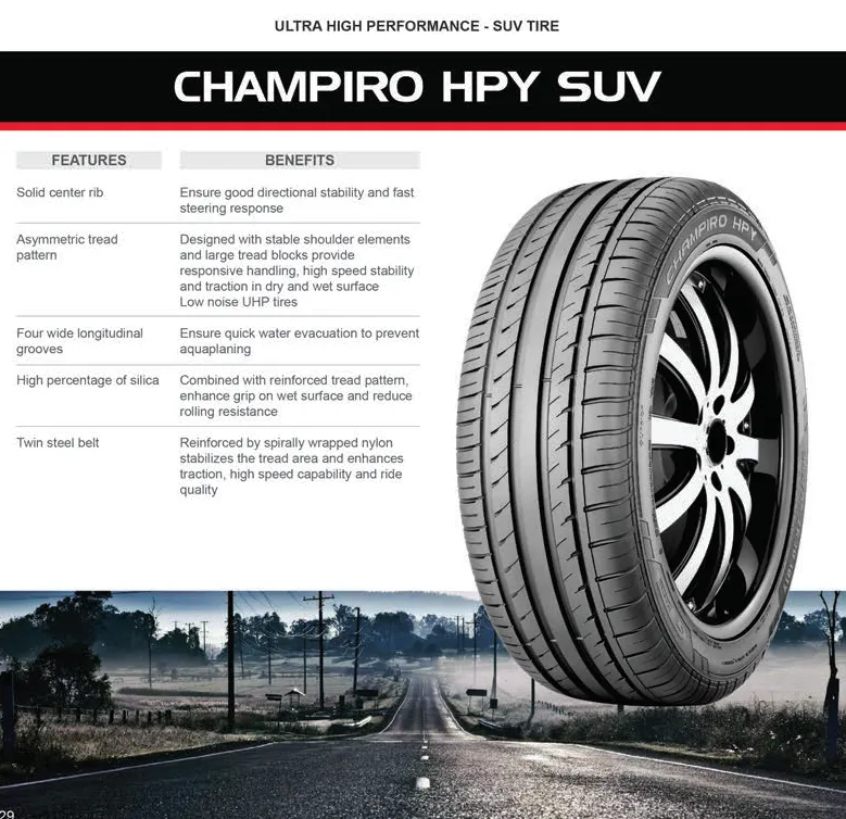 GT Radial 255/50 R19 107Y CHAMPIRO HPY SUV Tire (255/50R19 Gajah