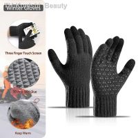 【hot】▼  Gloves Men Knitted Warm Layer Mitten Fashion Driving Cycling Outdoor Grasp