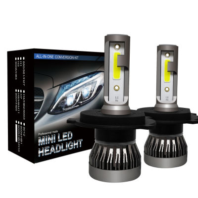 2Pcs H4 LED Car Headlight Bulb High Power Hi-Lo Beam Bulb 120W 26000 LM White 6000K Durable 2 COB Chips 360° Auto Head Fog Lamp