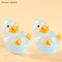 Dream nylone 2ชิ้นมินิการ์ตูนรูปเป็ดเรืองแสงของตกแต่งภูมิทัศน์รถยนต์แดชบอร์ดของตกแต่งบ้าน