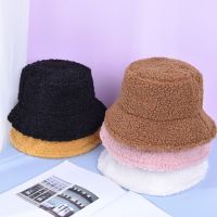 Winter Keep Warming Bucket Hat Fashion Lamb Wool Cap Men Women Fisherman Cap Warm Casual Outdoor Panama Hat