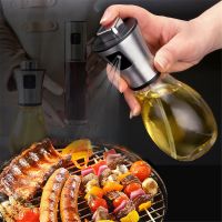 ❧☋ Oil Spray Bottle Push Oil Sprayer Glass Mixing Condiment Bottle Pump Oil Pot Leak-Proof BBQ Sprayer Oil Dispenser Kitchen Gadget