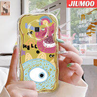 JIUMOO เคส J7ปลอกสำหรับ Samsung ทำจาก J7อย่างดีเยี่ยม2 J2เคสใสลายการ์ตูนกราฟฟิตีสัตว์ประหลาดเนื้อครีมคลื่นขอบซิลิโคนเคสมือถือใสป้องกันเลนส์กล้องกันกระแทก