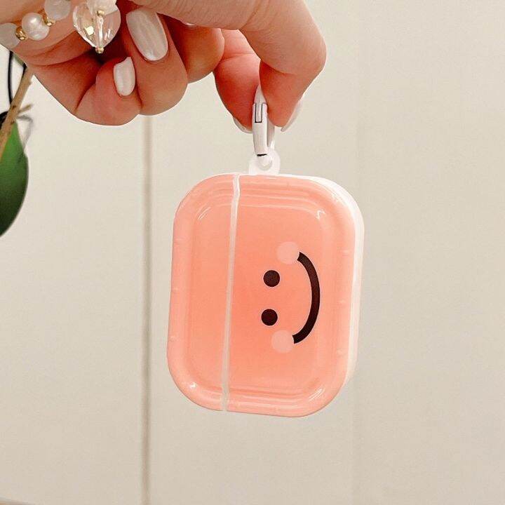 เคสหูฟังบลูทูธ-ทรงสี่เหลี่ยม-ลายหน้ายิ้มน่ารัก-อุปกรณ์เสริม-สําหรับ-airpods-2nd-generation-1-2-3