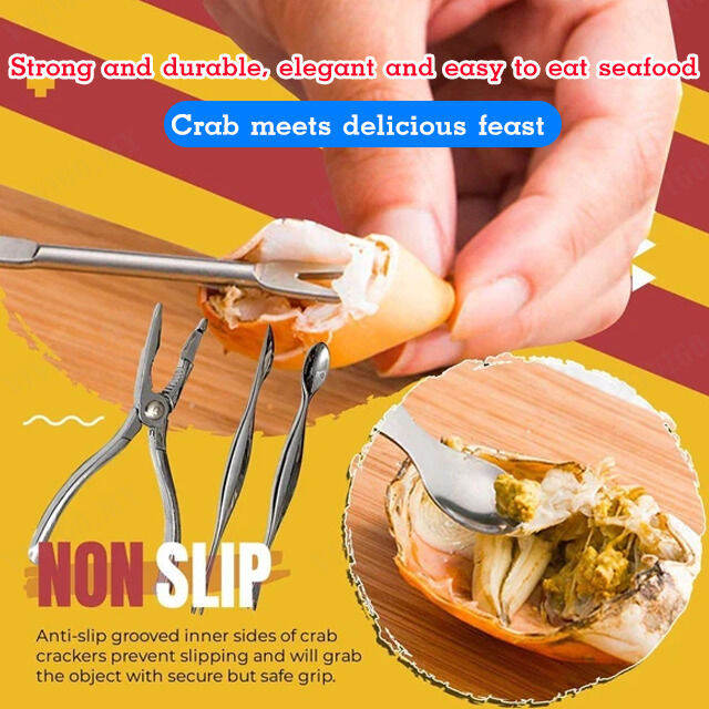 vivigo Kitchen Utensils for Eating Crab Including Pliers Spoon and