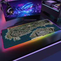 แผ่นรองเมาส์การเล่นเกม PUBG แผ่นรองเมาส์เกมเมอร์ RGB แบบกำหนดเองสำหรับสำนักงานไฟ LED อุปกรณ์เล่นเกมเกมมิ่ง Csgo แผ่นอะนิเมะแผ่นรองเมาส์บนโต๊ะคอมพิวเตอร์