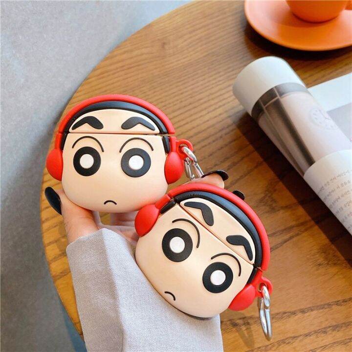 การ์ตูนฟังเพลง-crayon-shin-chan-เคสหูฟังสำหรับ-airpods-pro-3ซิลิโคนเคสป้องกันสำหรับ-airpod-1-2-airpods