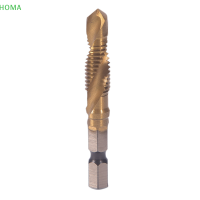 ?【Lowest price】HOMA M3-M10 HEX Shank TITANIUM Plated hss สกรูมือเกลียว METRIC TAP Drill bits