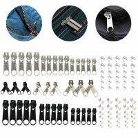 ﹍✜ 84pcs Metal Zip Head Zipper Universal Repair Replacement Kit For DIY Repairing Clothing Pants Tents Bags Accessories Tool