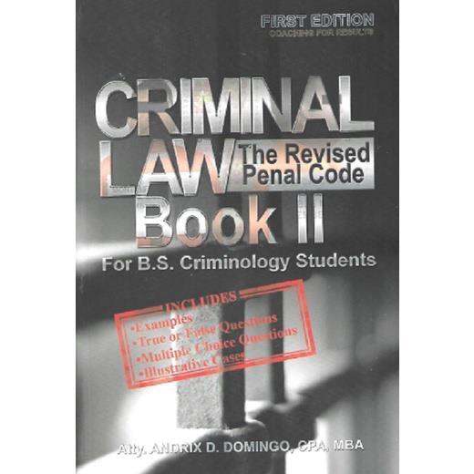 Durable Criminal Law The Revised Penal Code Book Ii By Atty Andrix