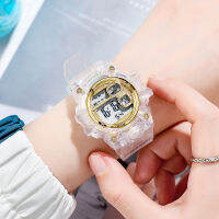 Digital Watches For Women School Girl Student Jelly Transparent Color 50meter Water Resistent