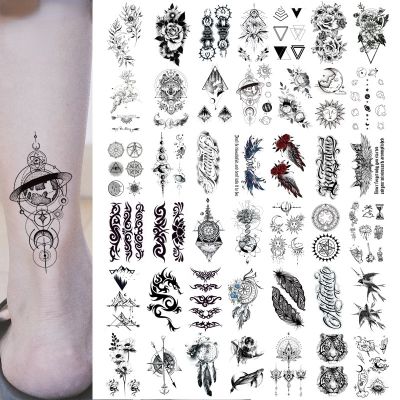 【YF】 Sexy Butterfly Owl Feather Flower Leaves Temporary Tattoos Body Art  Arm Legs Tatoos Sticker Fake Black Rose Waterproof Tattos