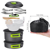 Outdoor Camping ชุดเครื่องครัว Marching Utensils Tableware เตาทำอาหารชุด Travel Pan เดินป่า Picnic Camping เครื่องมือสำหรับ1-2 Person