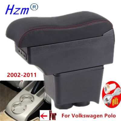 ที่เท้าแขนสำหรับ Volkswagen Polo สำหรับ VW Polo 9N 3กล่องที่เท้าแขนในรถ2002-2011 USB อุปกรณ์ตกแต่งภายในกล้องเก็บรถยนต์ส่วนการดัด