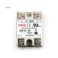 Renk 24V-380V 25A SSR-25AA โมดูลรีเลย์ Solid State 80-250VAC AC-AC