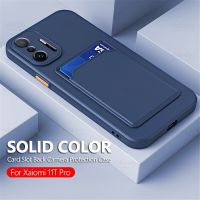 For Xiaomi 11T Pro Case Soft TPU Card Slot Holder Phone Cover Xiomi Xaomi Mi 11 T T11 Mi11T 11TPro Camera Protect Fundas Coque Camera Cases Covers and