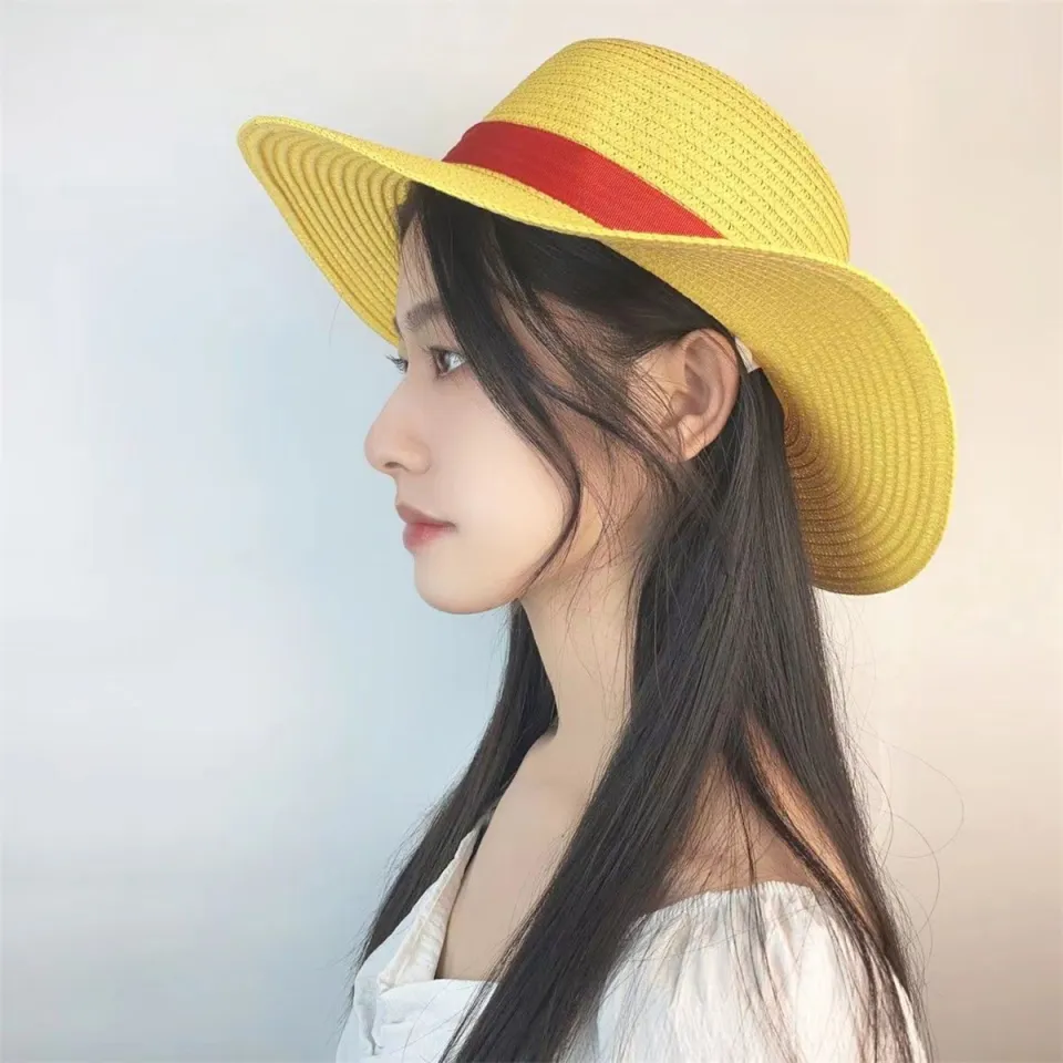 ariarly Straw Hat,Luffy Straw Hat with String Pirate Hat Anime Cosplay  Costume Straw Hat Sun Hat for Kids Adults : : Moda