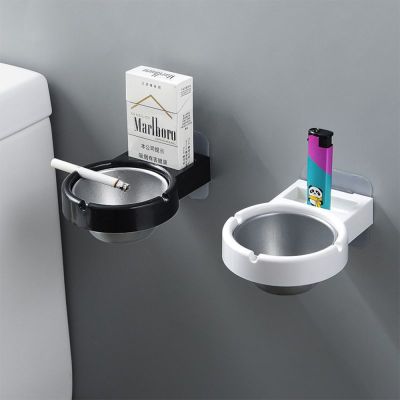 Wall Mounted Stainless Steel Ashtray Punch-free Removable Cigarette Storage Rack for Bathroom Outdoor Balcony