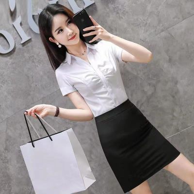 Business attire women suit fashion temperament in the summer of 2022 the new short sleeve dress beautician front desk suits overalls