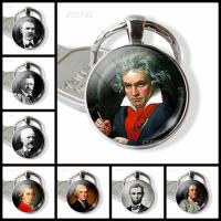 【YF】 Famous Artist Photo Keychain Vintage Keyrings Beethoven Max Roosevelt Churchill Avatar Picture Keychains Wholesale Dropshipping