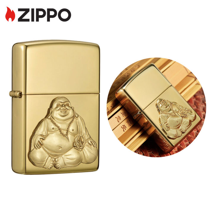 zippo-laughing-buddha-emblem-design-high-polish-brass-pocket-lighter-zippo-29626