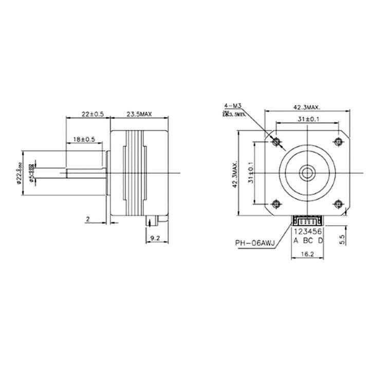 มอเตอร์อัดรีด-nema17-สเต็ปเปอร์มอเตอร์แบบพกพาพร้อมสายเคเบิลสำหรับเครื่องอัดรีด