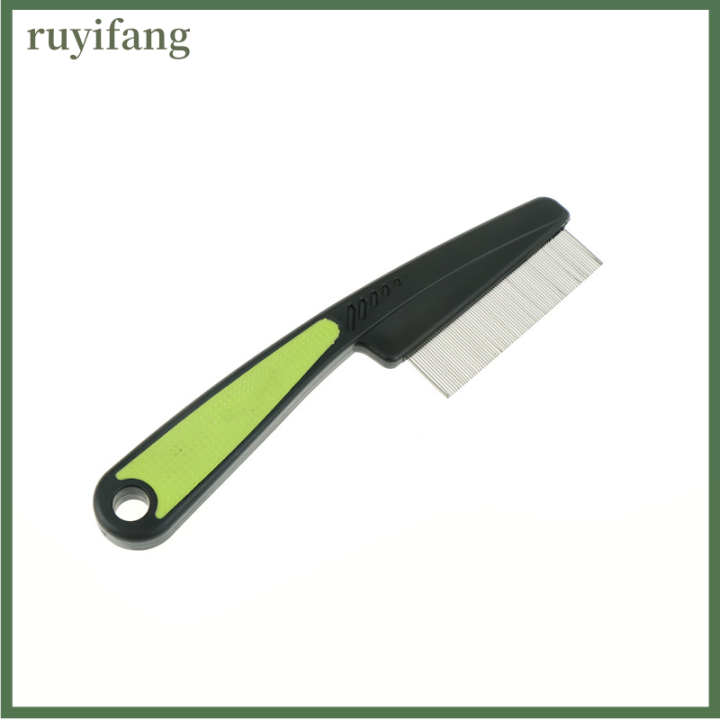 ruyifang-pet-dog-comb-กำจัดเห็บหมัดเหาสแตนเลสหวีสุนัขขนแมวเครื่องมือแต่งตัว