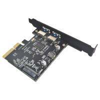 Sunnoony Pci-e 4x USB3.2 Gen2พิมพ์การ์ดขยายสำหรับคอมพิวเตอร์ส่วนบุคคลสีดำ