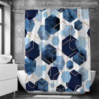 【CW】✈﹍  Hexagonal Shower Curtains Fabrics Curtain with Hooks 180x200cm Toilet Partition