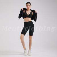 Long Sleeve Coat+Fifth Pants Fitness Gym Tank Tops Seamless 3 Piece Set Women Yoga Suits Sportswear Clothing Ensemble Femme