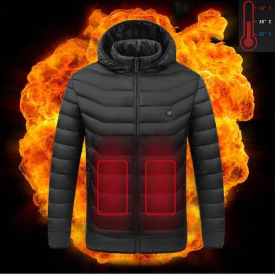 ZZOOI Warm Winter Outdoor Coat lightweight down jackets USB Electric Heated Hooded Jackets Vest Down Cotton Mens or Women Thermal Coat