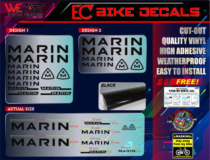 marin bike decals