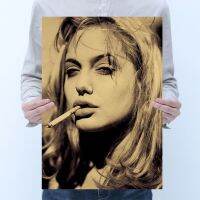 【E031】 The New Angelina Jolie A Style Retro Kraft Paper Star Character Series Painting