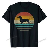 Retro Vintage Sunset Doxie Dachshund Dog Breed Silhouette Tshirt Coupons Cool Tshirts Cotton T Shirt For Men Crazy