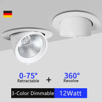 12W Downlight Led 3color แผงกลม,โคมไฟเพดานแบบฝังในร่มหลอดไฟดาวน์ไลท์ Led ไฟเพดาน 3.5"