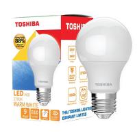 TOSHIBA หลอดไฟ LED A60 BULB 9 วัตต์ GEN 7 สีเหลือง warmwhite ขั้ว E27 ประกัน 1 ปี มี มอก. EYE SAFETY SURGE PROTECTION ระบบป้องกันฟ้าผ่า JAPAN QUALITY