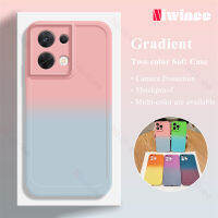 NIWINEE เคสฝาครอบเต็มตัว TPU ไล่ระดับสีสำหรับ OPPO Reno 8 5G/Reno 8 Pro 5G ซิลิโคนเคสนิ่มใส่โทรศัพท์ป้องกันกล้องวงจรปิดแบบสี DJ01-1กันกระแทก