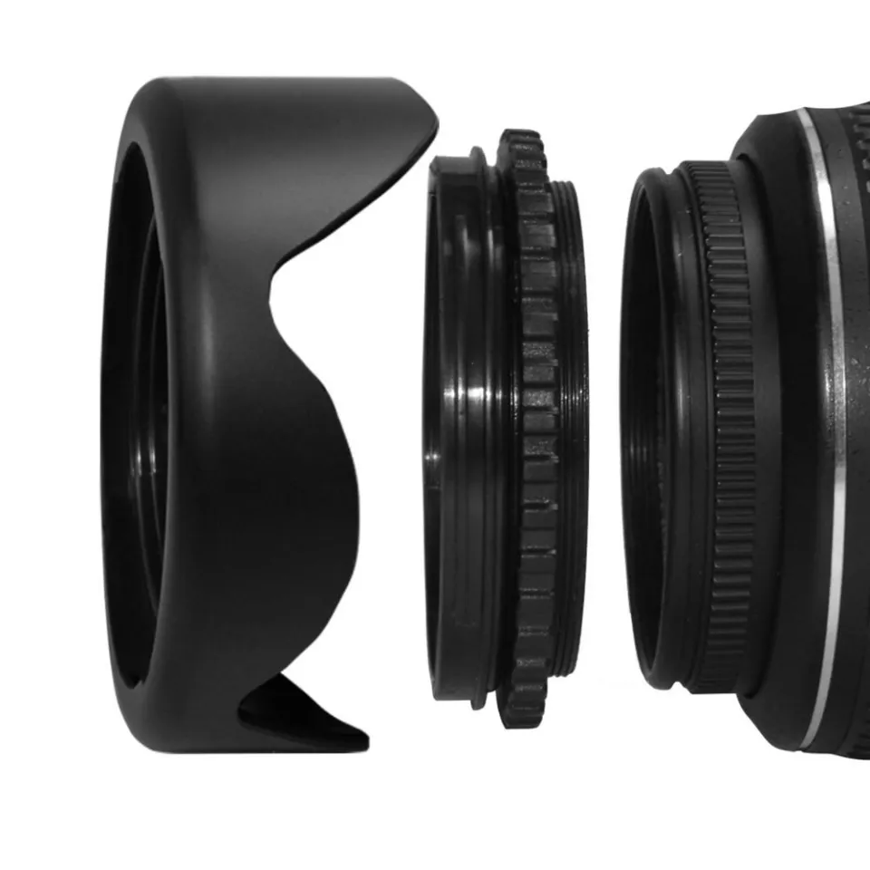 Veatree 72mm Lens Hood Set - Collapsible Rubber Hood + Tulip Flower Hood + Lens Cap + Cleaning Cloth