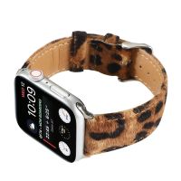 Leopard Grain Strap for PG Watch Band 41mm 45mm 40mm 44mm 38/42mm Fuzzy+Leather Bracelet for iWatch Series 7 6 SE 5 4 3 Beltby Hs2023