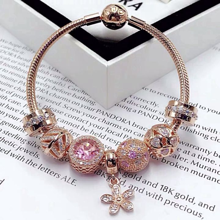 ของขวัญของแท้pandora-pandora-braceletจี้เดซี่สร้อยข้อมือชุดกล่องของขวัญ