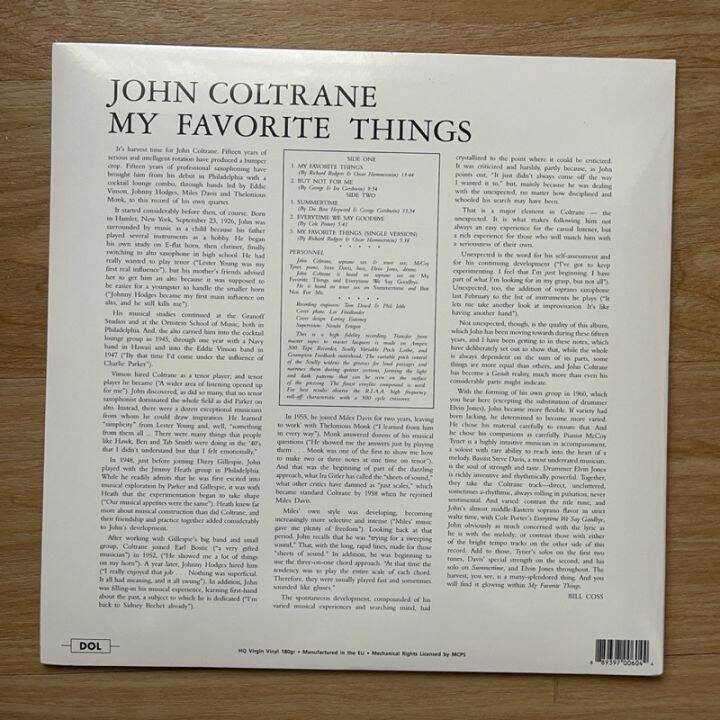 แผ่นเสียง-john-coltrane-my-favorite-things-vinyl-lp-album-reissue-blue-vinyl-แผ่นเสียงเสียงมือหนึ่ง-ซีล