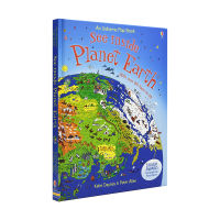 Usborne see inside planet earth look inside the earth uncover the secrets of popular science turn over the English cardboard book childrens encyclopedia book English original imported books