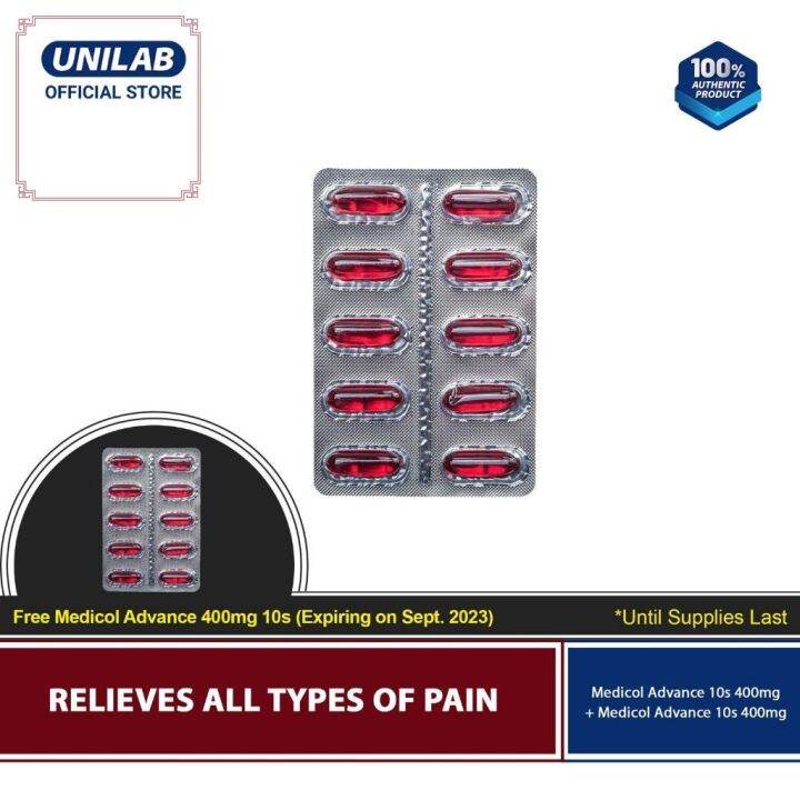 Unilab Medicol Advance 400 mg 10 Ibuprofen Capsules Quick Relief from