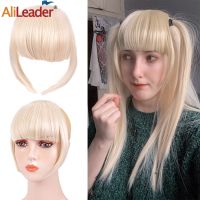 Alileader Synthetic False Fringe Short Straight Fake Hair Bangs Extensions Pieces Resistant Clip Blond