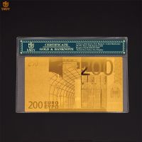 Caryfp New Product 24k Gold Foil Currency 200 Plated Fake Paper Banknote With COA Gifts