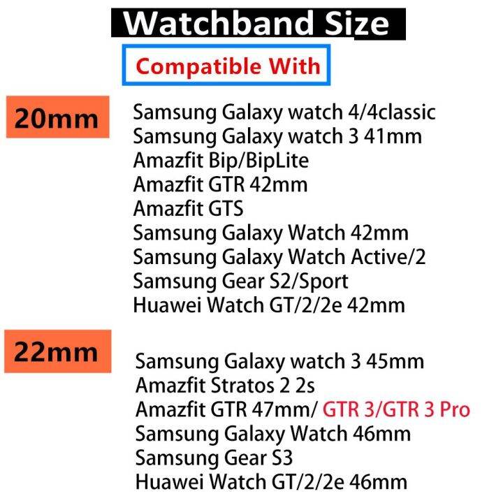 ร้อน-สายหนังสำหรับ-samsung-galaxy-watch-active-2-3-46mm-42mm-s3-huawei-gt-2-pro-สร้อยข้อมือ-galaxy-watch-4-44mm-40mm