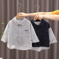 IENENS Kids Boys Casual Shirts Spring Long Sleeve Blouses 1 2 3 4 5 Years Cotton Letter Tops Children School Clothes