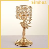 [SIMHOAMY] Crystal Pillar Candlestick Candle Holders for Home Anniversary Decoration